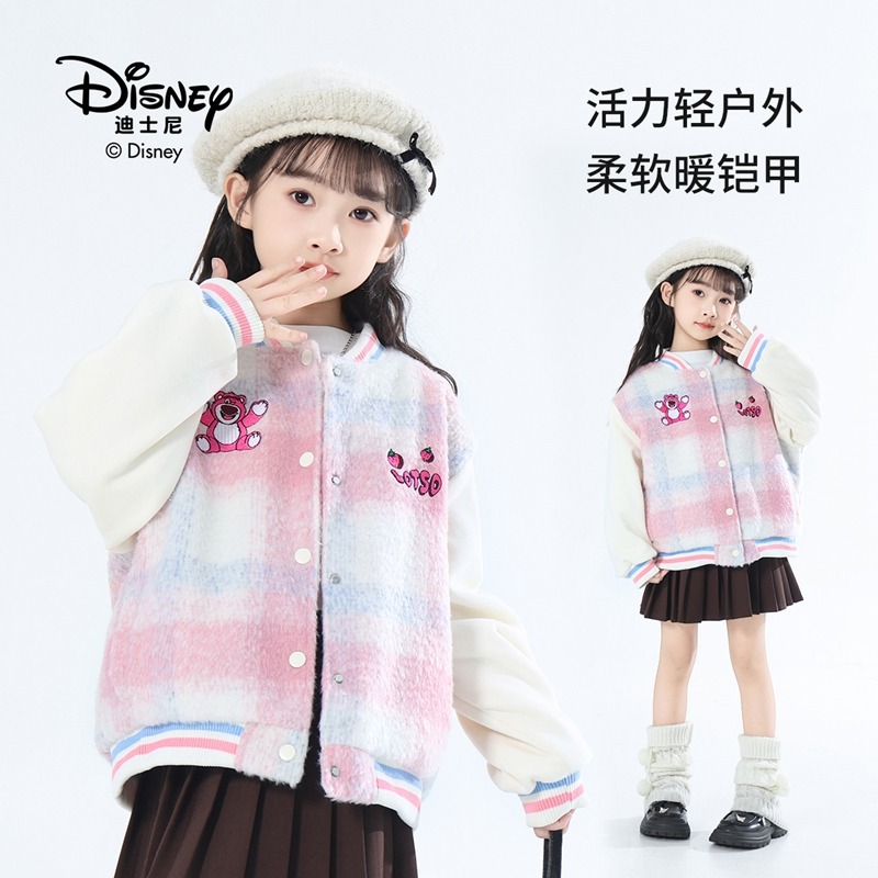 13642229.Disney/迪士尼女童甜美软糯风秋冬可爱草莓熊外套