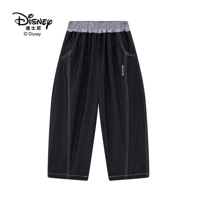 13642115.Disney/迪士尼女童韩版休闲风松紧休闲裤阔腿裤宽松