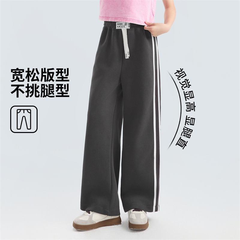 13642239.迪士尼秋季男女童直筒压条立挺运动针织休闲裤