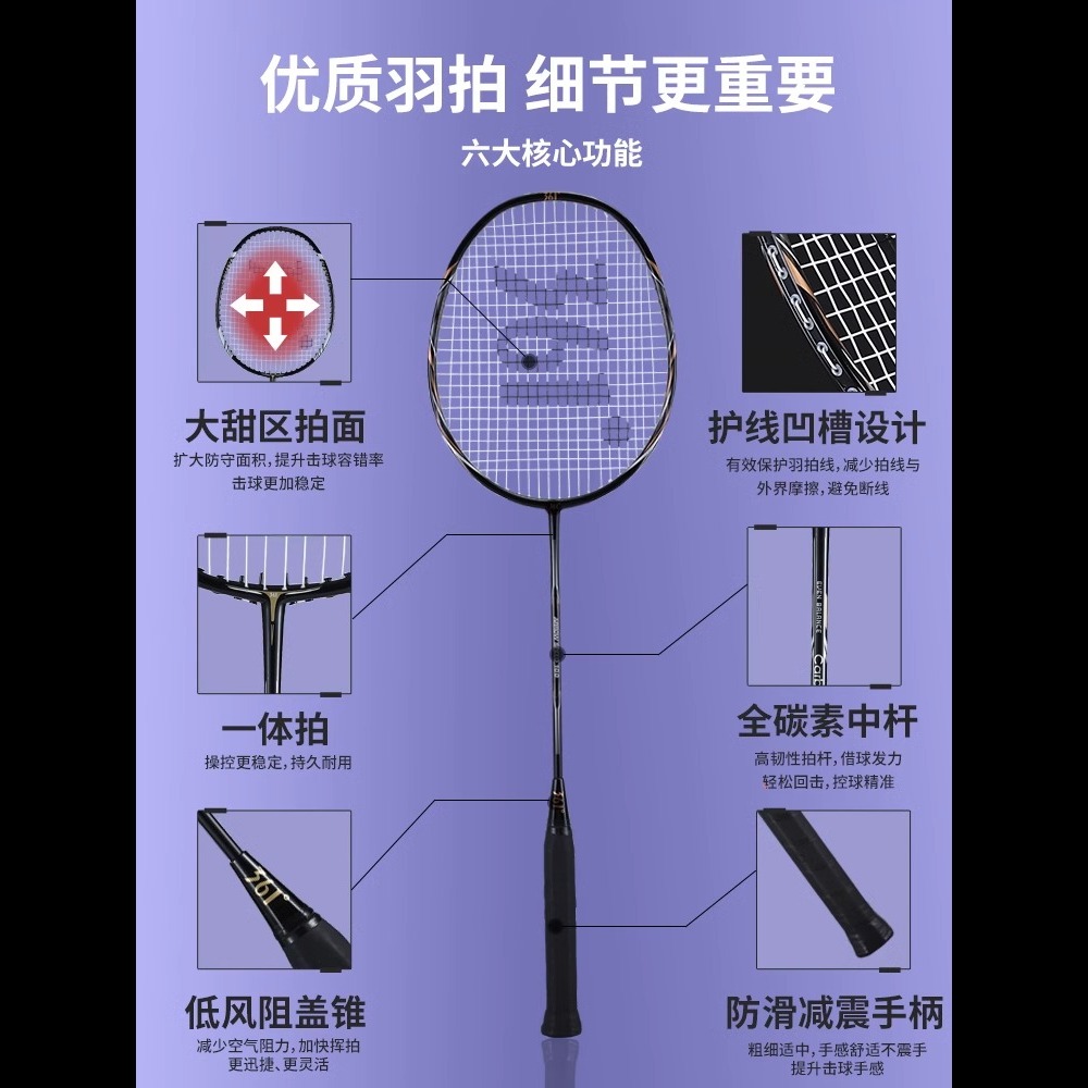 10490239.361度 羽毛球拍正品铁合金青少年耐用球拍成人进攻专业级双拍耐打套装男女