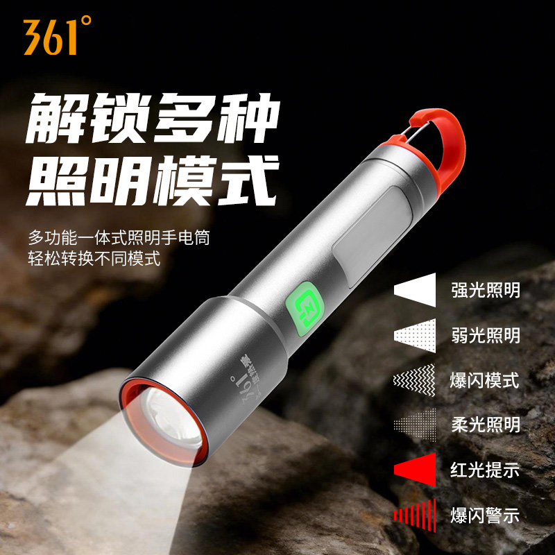 13292271.361 强光手电筒超亮登山户外变焦超长续航大容量充电便携家用耐用小型手电筒