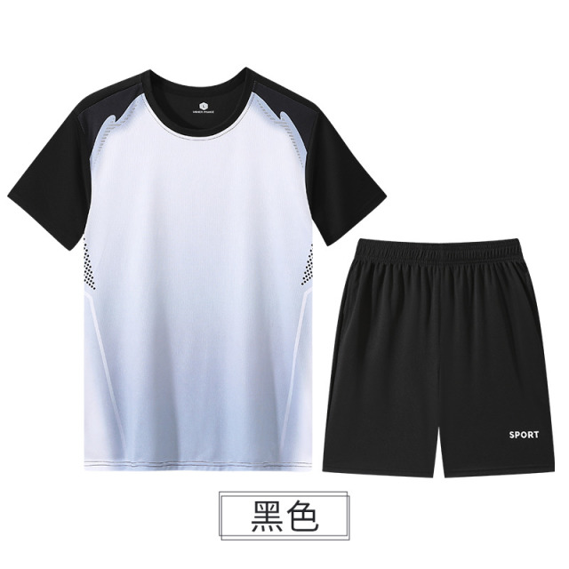 13473742.牧塔伦休闲运动套装男夏季健身短袖T恤男士速干衣服跑步宽松休闲羽毛球运动服TZ110