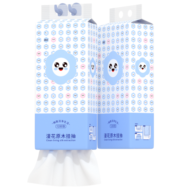 12327956.漫花挂式抽纸6提整箱家用卫生纸1280张
