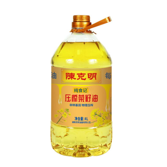 12738559.陈克明 非转基因一级物理压榨纯菜籽油4L