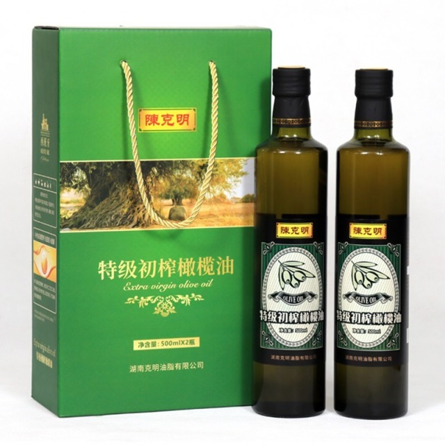 12739114.陈克明 西班牙进口原油特级初榨橄榄油礼盒装500ML*2瓶