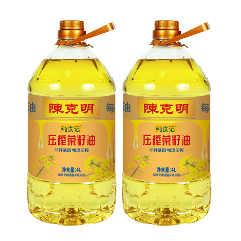 12740376.陈克明 非转基因一级物理压榨菜籽油4L*2量贩装
