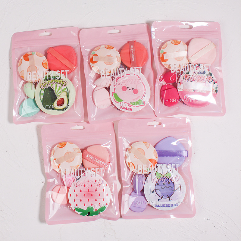 13443291.【5件套】加厚棉花糖粉扑粉饼定妆干湿两用不吃粉粉底液气垫组合套装
