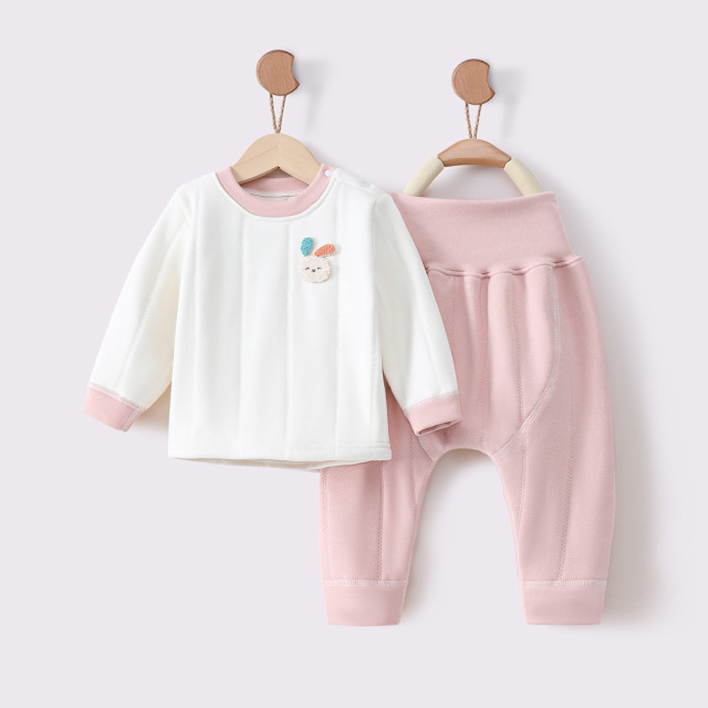 12569354.木木屋新款儿童秋冬校服神器长袖绒感家居服秋冬保暖秋衣套装蓄热加厚打底衫高腰大屁屁裤两件套无骨缝制家居睡衣