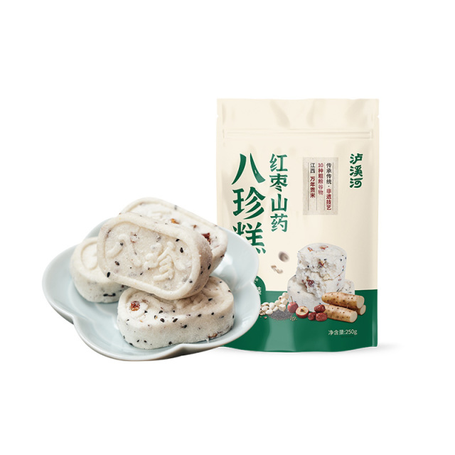 12607085.【甄选十种好食材】泸溪河红枣山药八珍糕250g/五黑八珍糕250g/小米南瓜八珍糕250g