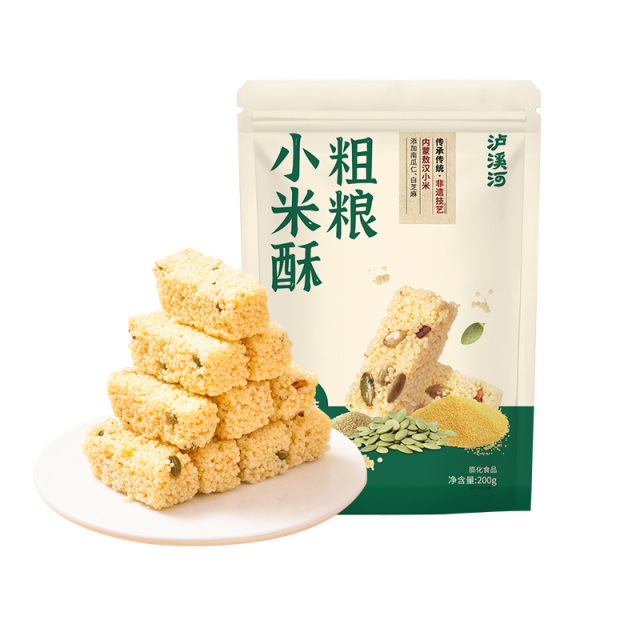 12980896.【非油炸 添加南瓜仁&白芝麻】泸溪河粗粮小米酥200g