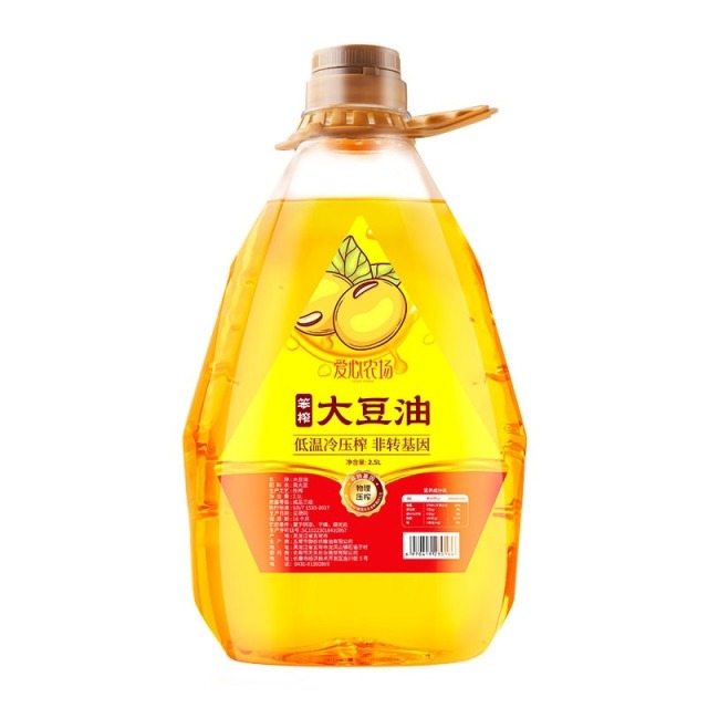 12693603.爱心农场 非转基因笨榨三级大豆油2.5L/桶