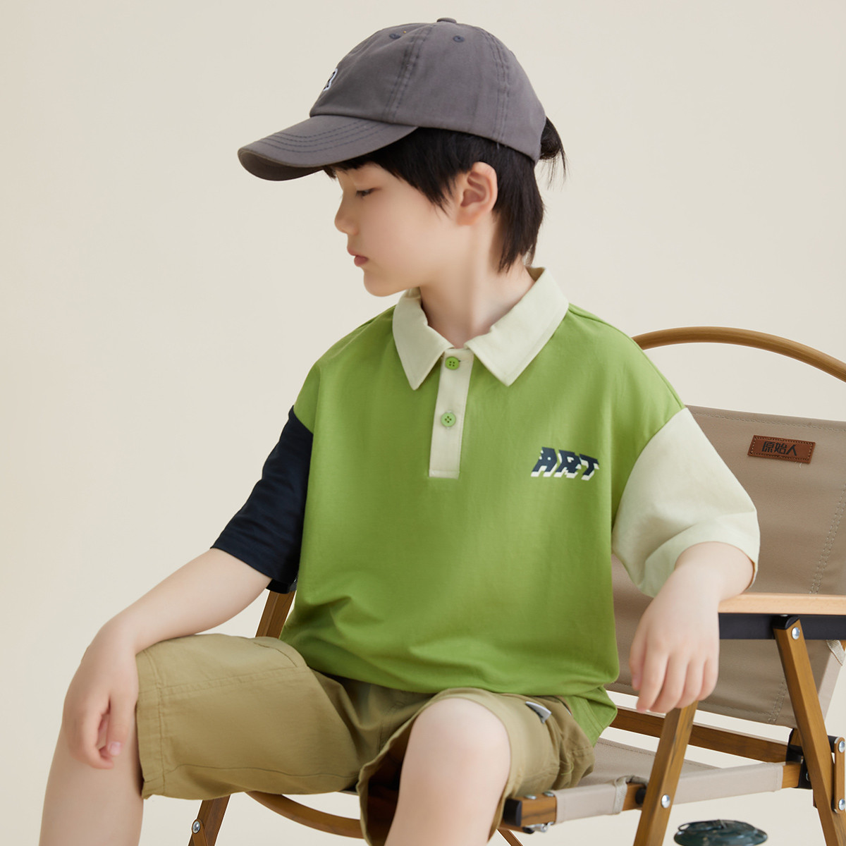 13309171.【袖子撞色】男童POLO衫2025夏季儿童小清新短袖T恤中大童半袖