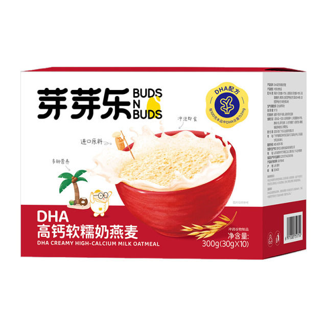 12465500.【买2盒更划算】芽芽乐DHA高钙软糯奶燕麦300g(30g*10)