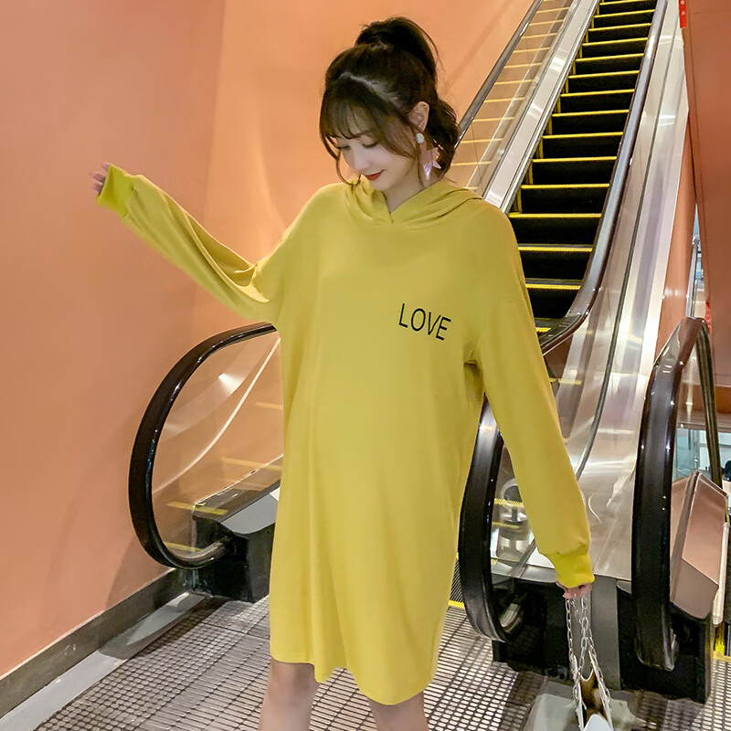 12999255.十月名裳孕妇装秋季卫衣时尚洋气时髦上衣宽松遮肚连衣裙