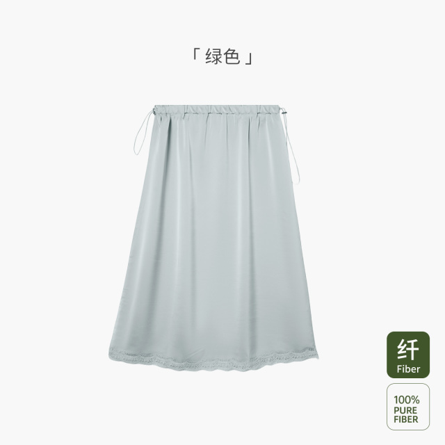 12999521.十月名裳孕妇半身裙女夏季薄款松紧高腰显瘦中长款蕾丝花边拼接半裙