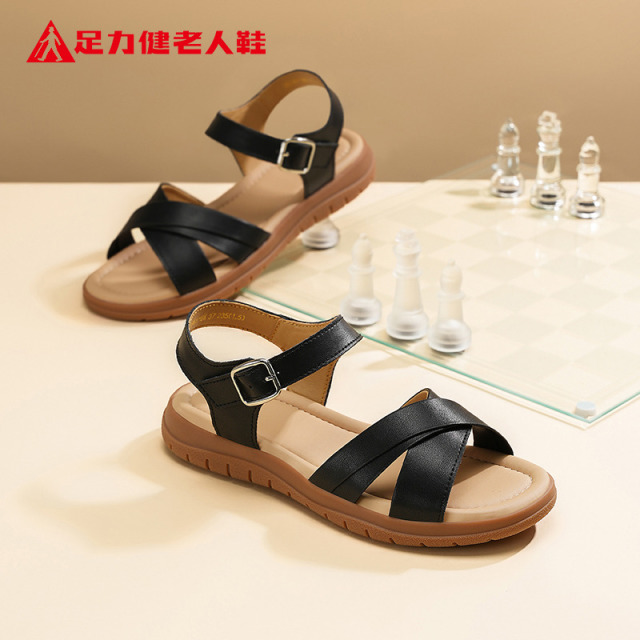 13439862.足力健老人鞋时尚百搭凉鞋女夏季通勤鞋子女款 6116K