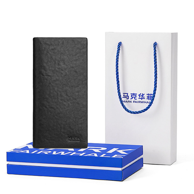 11660595.马克华菲男士钱包头层牛皮轻奢长款软真皮票夹钱包送老公礼盒生日/情人节礼物