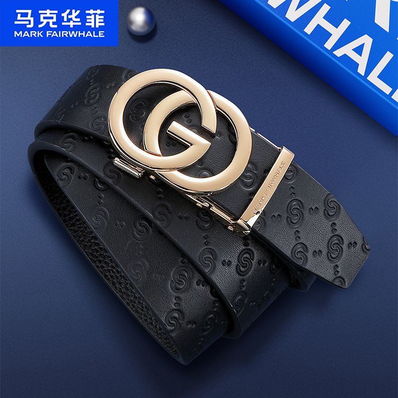 12376800.皮带男真皮自动扣腰带青年休闲商务品牌高档皮带情人节礼物送男友