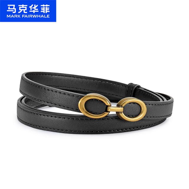 12491064.马克华菲 皮带女士挂扣质感时尚腰带女配饰简约休闲腰带节日礼物送女友
