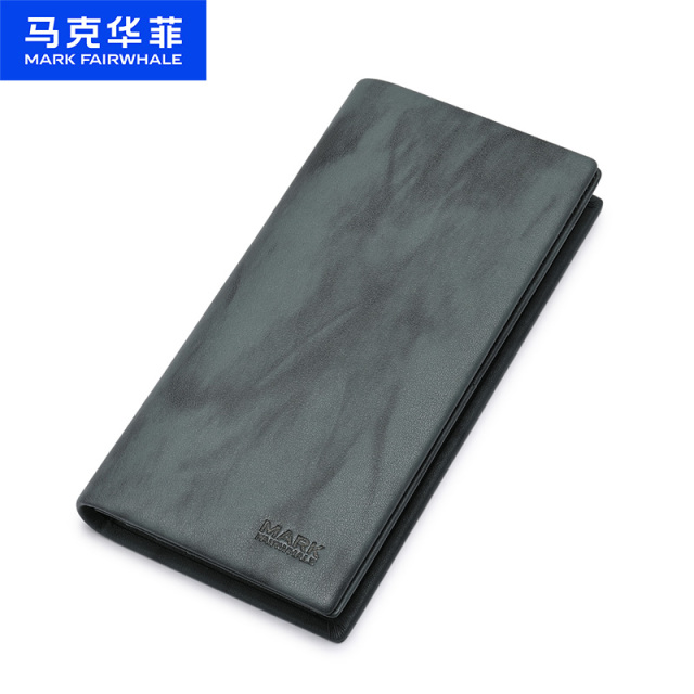12490401.马克华菲 男士长钱包头层牛皮真皮钱包礼盒生日/情人节礼物 礼盒装