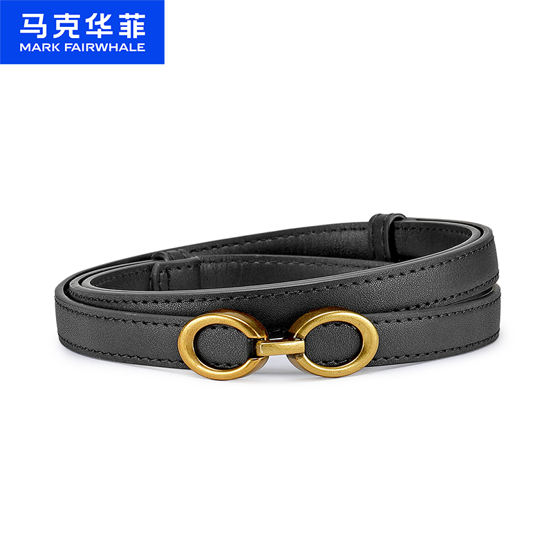 12491064.马克华菲 皮带女士挂扣质感时尚腰带女配饰简约休闲腰带节日礼物送女友