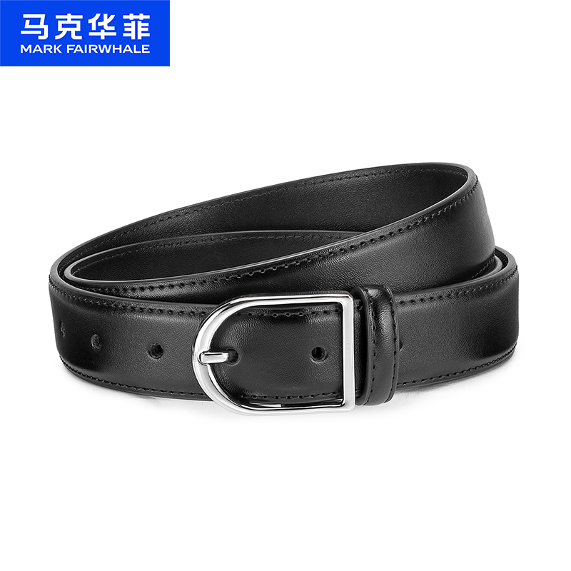 12492511.马克华菲 女士皮带牛二层皮女士腰带简约时尚针扣裤带送女友节日礼物