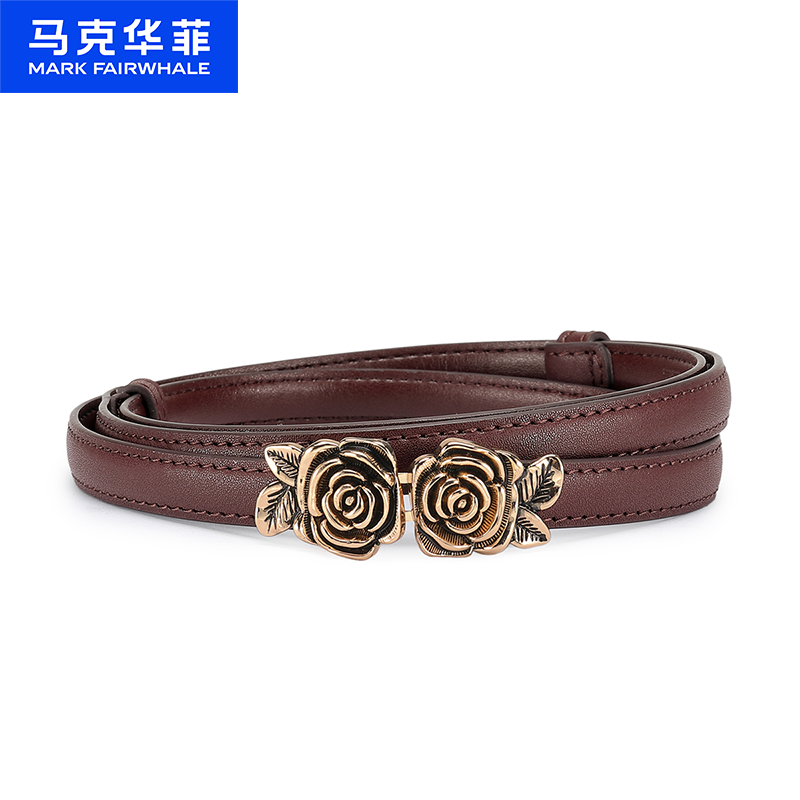 12495094.马克华菲 高级感皮带女真皮时尚百搭细裤腰带装饰节日礼物送女友