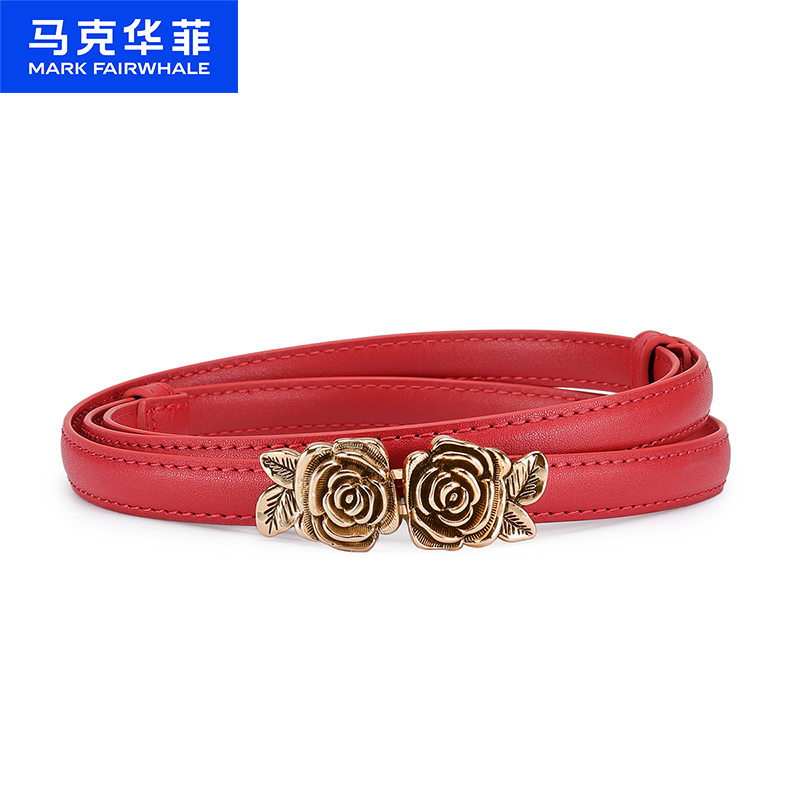 12495022.马克华菲 女士皮带配饰挂扣显瘦质感简约休闲腰带女饰品腰带节日礼物送女友