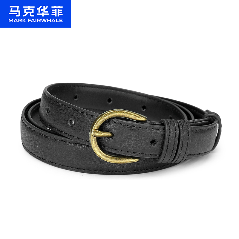 12493840.马克华菲 皮带女时尚牛皮百搭装饰针扣女腰带女高级休闲牛仔裤皮带节日礼物