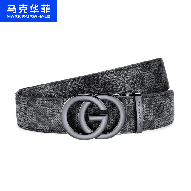 12538217.马克华菲 皮带男送礼高端男士腰带新款PVC自动扣商务裤腰带礼盒装