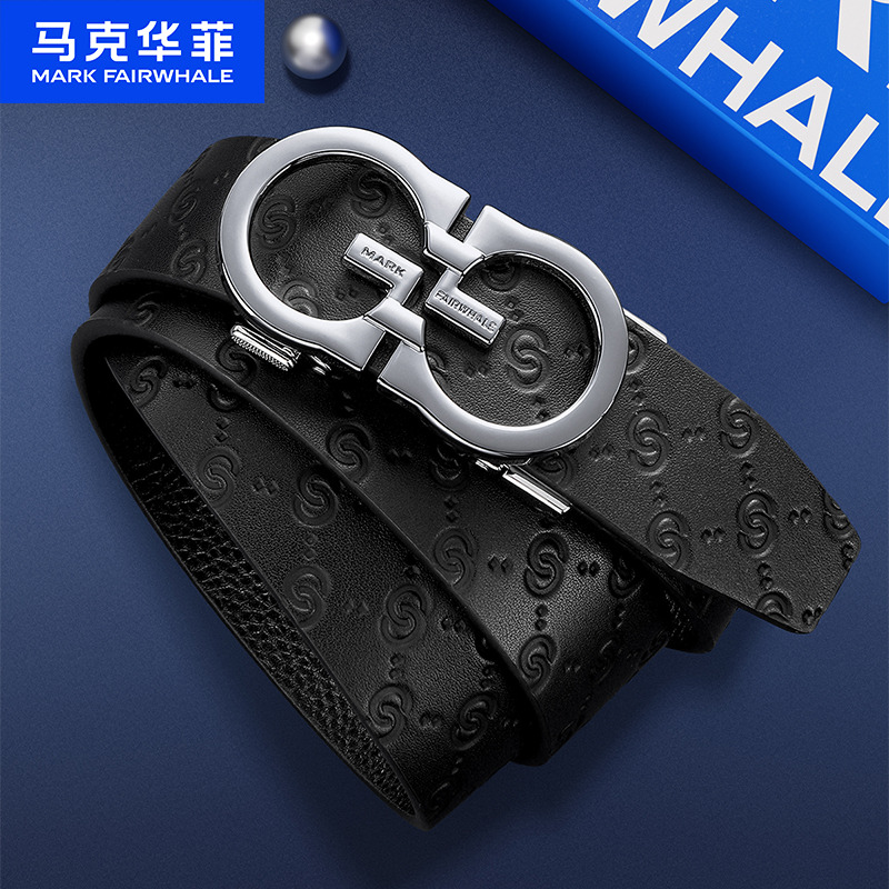 12537984.马克华菲 皮带男士真皮自动扣男式腰带正品高档品牌新款裤带礼盒装