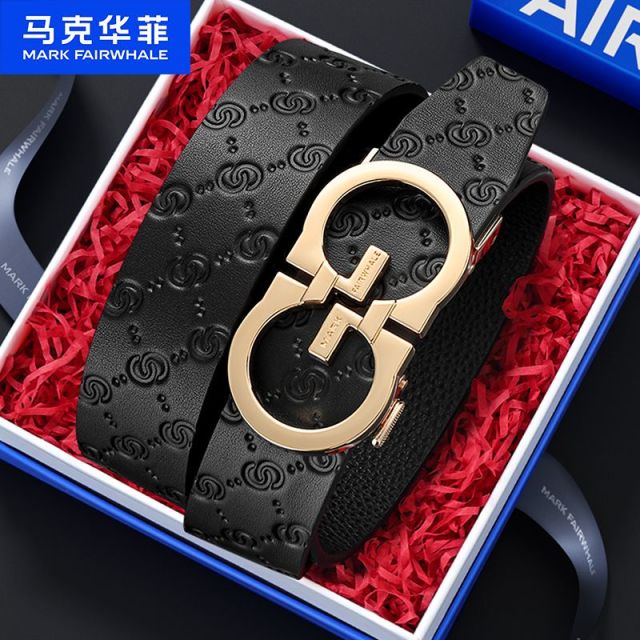 12538007.马克华菲 皮带男士真皮自动扣纯牛皮新款裤腰带高档正品礼盒装