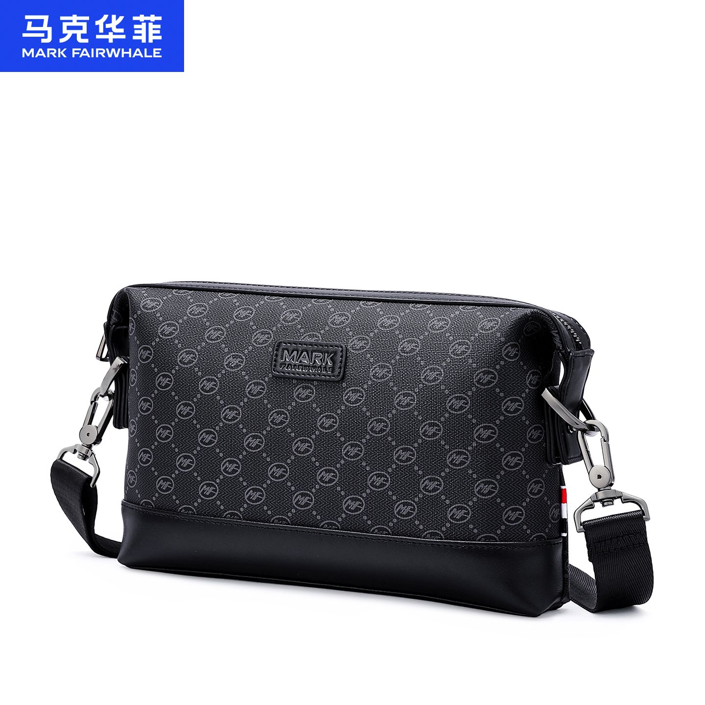 12796552.马克华菲 男士单肩包时尚潮流斜挎包休闲大容量日常通勤时尚百搭邮差包男包