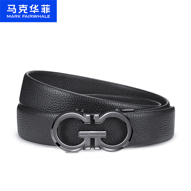 12796216.马克华菲 腰带真皮自动扣百搭高档裤腰带青年休闲商务男皮带礼盒装节日礼物
