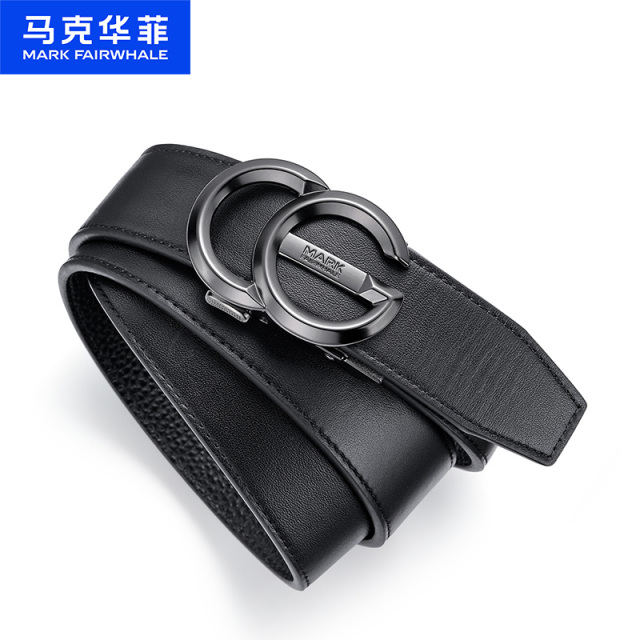 13105098.马克华菲 【新年礼物】皮带真皮自动扣商务腰带时尚百搭青年裤带送男友