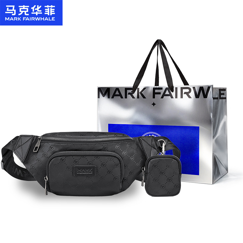 13696779.马克华菲多功能斜挎包潮流胸前包男女背包腰包运动骑行单肩包手机小挎包配礼袋【32*5.5*13.5CM】