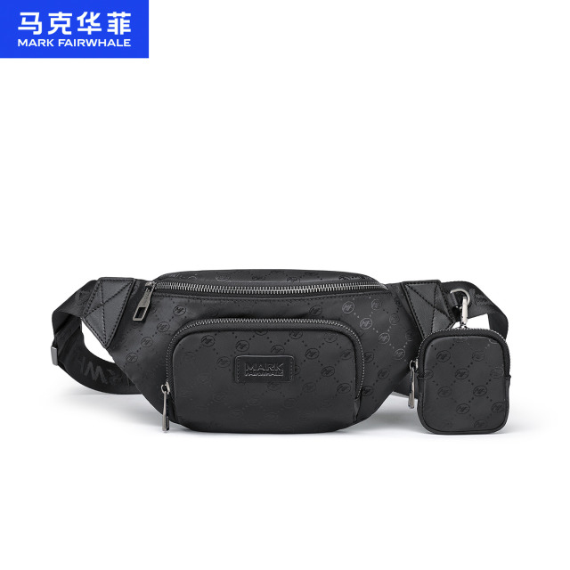 13696779.马克华菲多功能斜挎包潮流胸前包男女背包腰包运动骑行单肩包手机小挎包配礼袋【32*5.5*13.5CM】