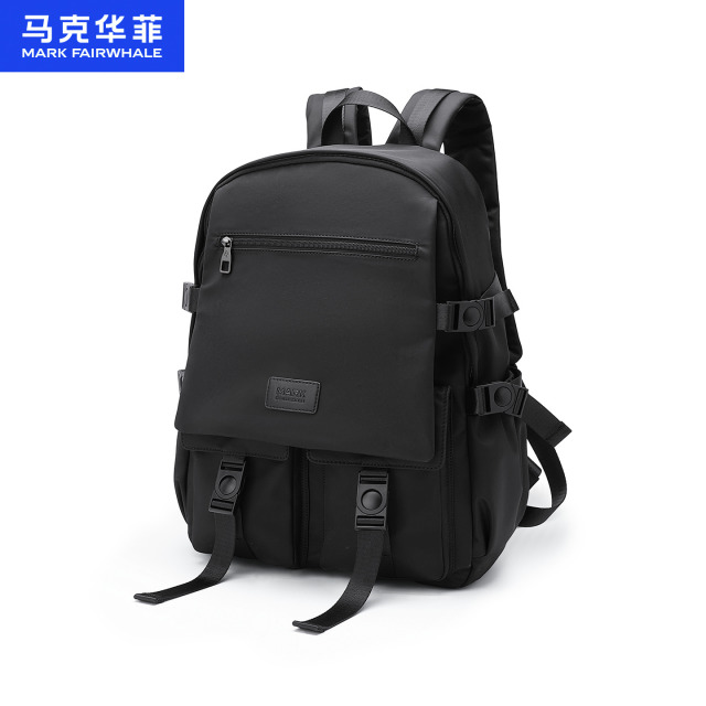 13697758.马克华菲休闲百搭双肩包工装风背包防泼水耐磨上班族15.6寸电脑包新品