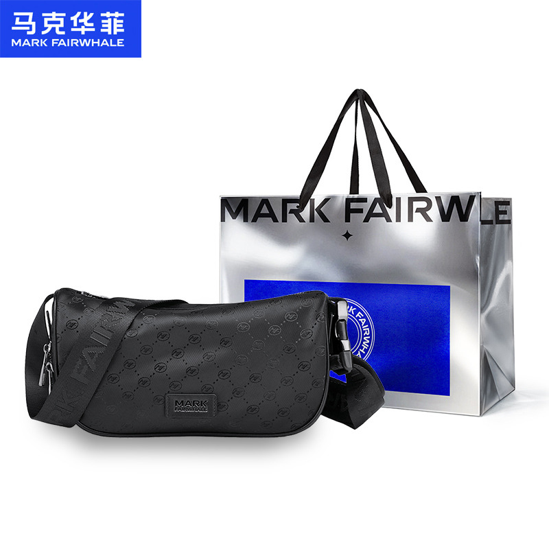 13697451.马克华菲新品男包单肩包时尚印花男士横款斜挎包轻便轻便手机包配礼袋