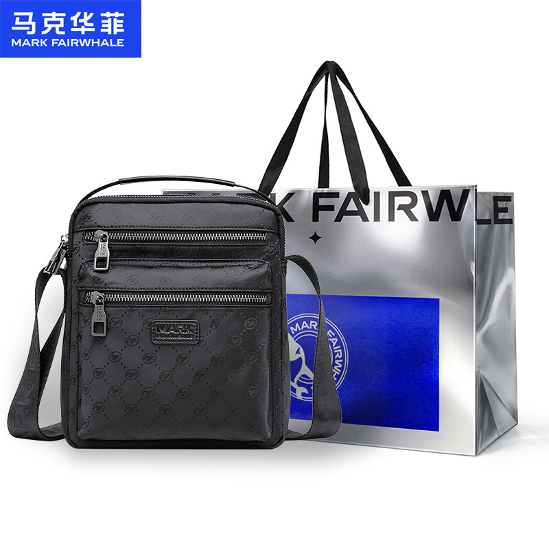 13700000.马克华菲时尚潮牌男包单肩包斜挎包休闲男士日字包包小背包送男友礼物配礼袋