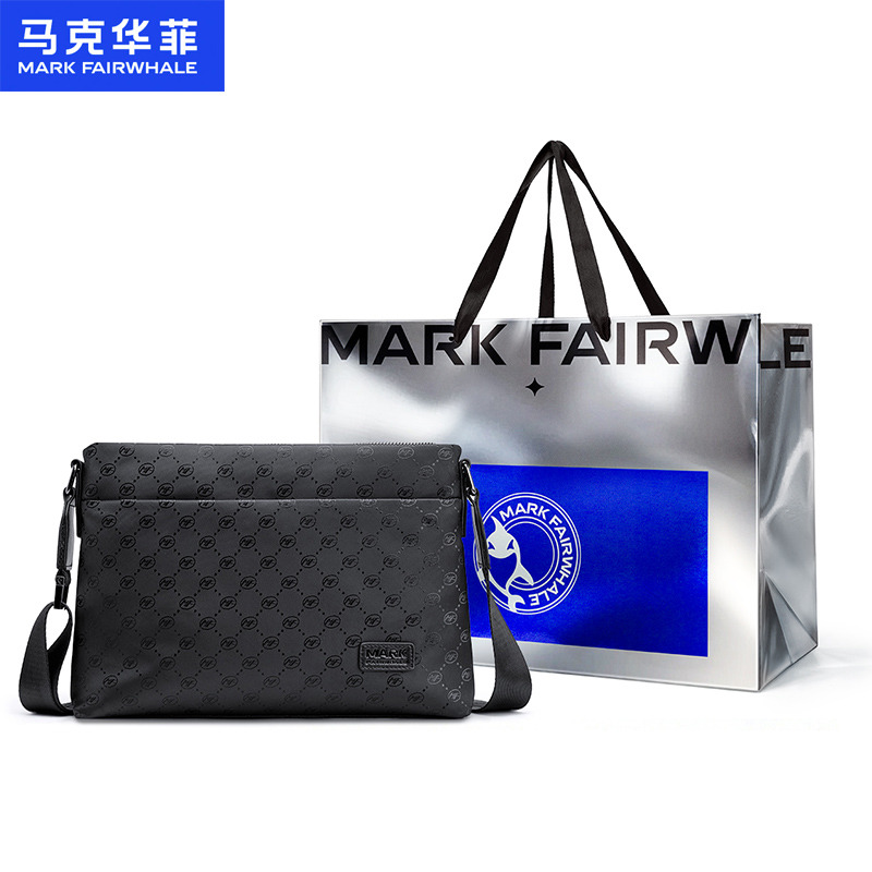 13699989.马克华菲男士斜挎包轻便休闲横款单肩包小方包邮差包新品男包配l礼袋