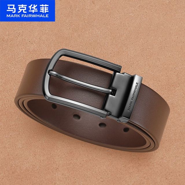 13700378.马克华菲新款男士针扣皮带男式牛仔裤腰带休闲百搭复古潮流裤带