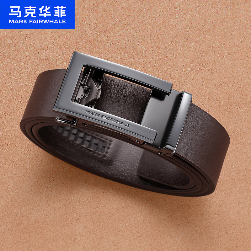 13700138.马克华菲男士皮带真皮时尚镂空自动扣中青年休闲品牌复古腰带男节日礼物