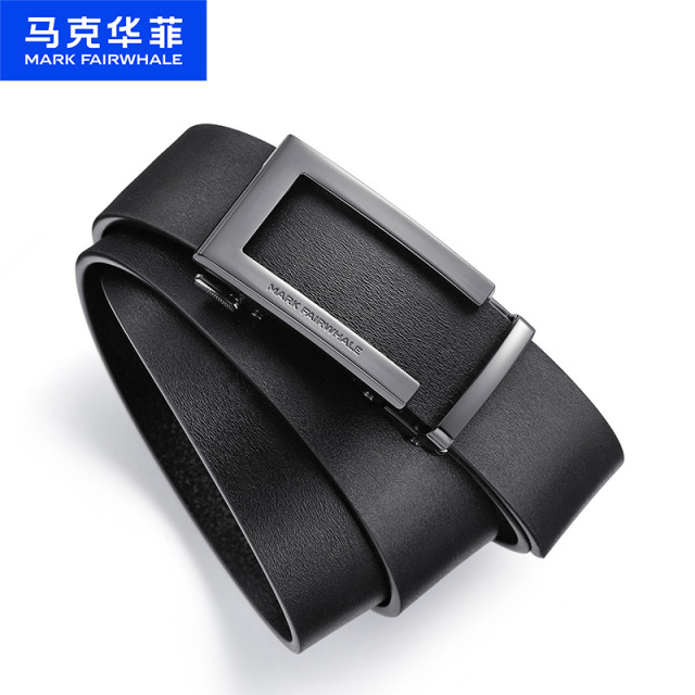 13700342.马克华菲皮带男士真皮复古休闲自动扣牛皮腰带时尚中青年裤带礼盒