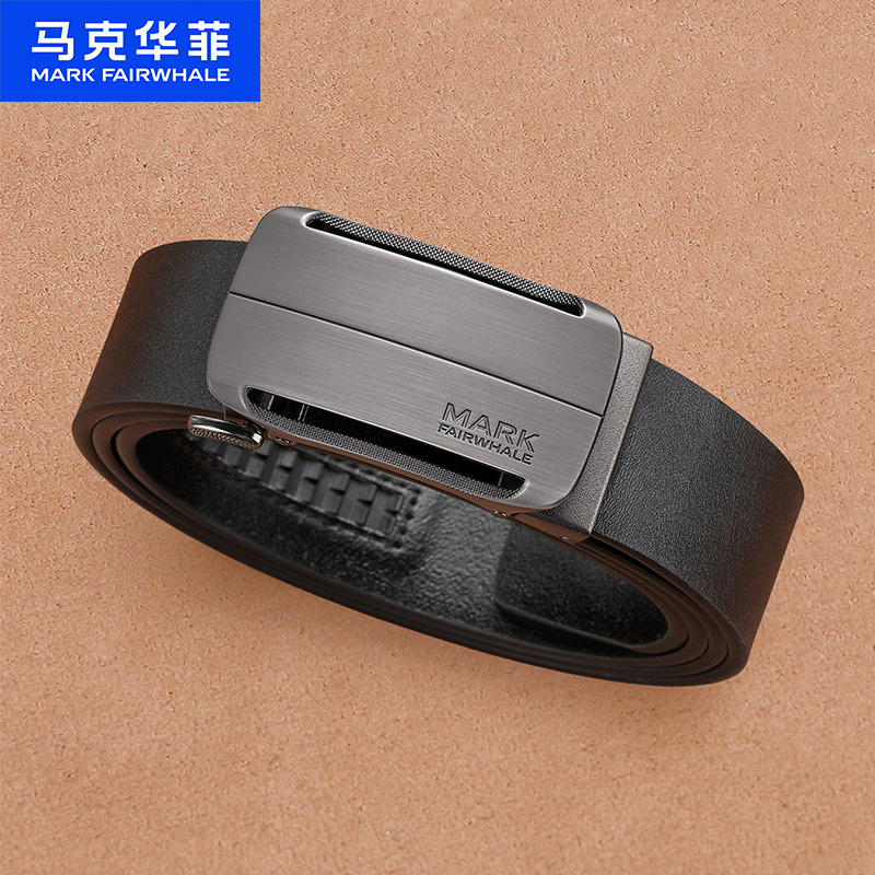 13702453.马克华菲男士皮带真皮时尚自动扣休闲复古中青年裤带腰带男节日礼物