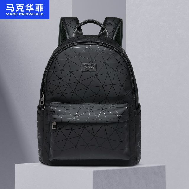 13783482.马克华菲男包新款双肩包通勤PU皮背包大容量电脑包轻便旅行包