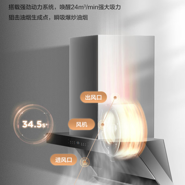 10933298.美的新静吸油烟机顶侧双吸24立方变频大吸力抽油烟机【下单前请先咨询客服当地库存，以免当地无货】【特价HD】