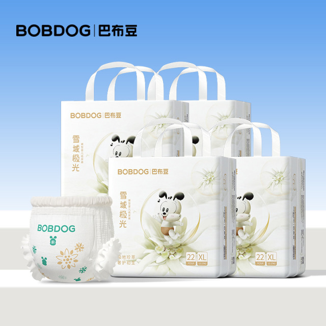 12956531.巴布豆雪域极光奢护初生肌拉拉裤 4包装