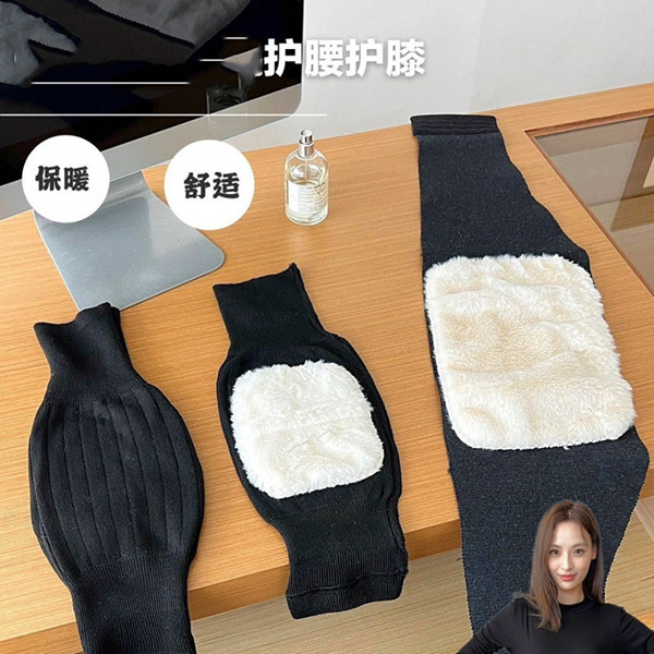 12322565.【秋冬必备】仿羊毛加绒护膝针织保暖老寒腿中老年保暖防寒骑行加绒加厚男女士