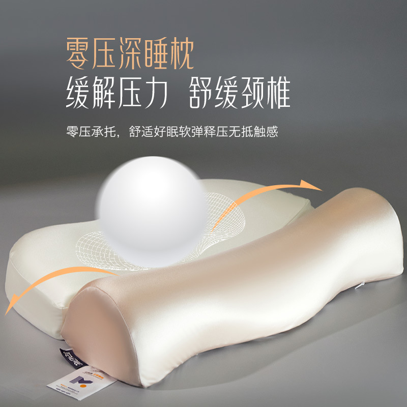 12423395.【脊颈椎救星】反弓枕头护颈椎助睡眠睡觉专用枕芯一对家用成人圆柱记忆棉枕